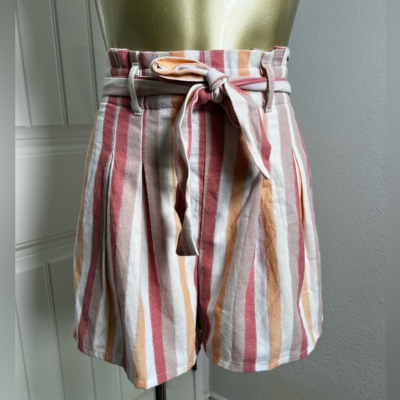 francesca's Striped Multicolor Women's Shorts M - Picture 1 of 7